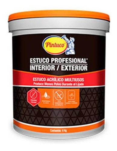 Estuco Profesional Interior Exterior Pintuco 17090 Por 27kgs