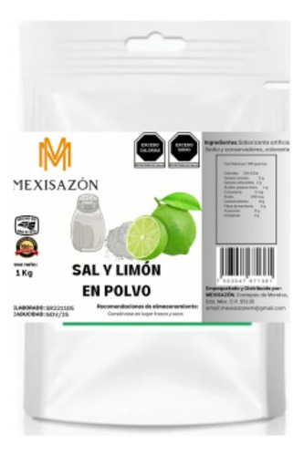 Sazonador Sal Y Limón En Polvo 1kg Para Botanas Premium