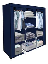 Comprar Closet Ropero Armable 3 Puertas Organizador Color Azul