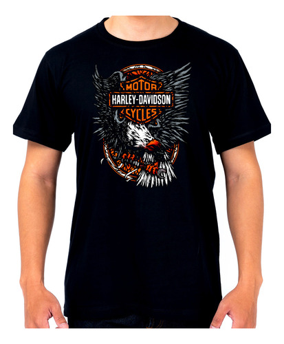 Remera Algodón Logo Harley Davidson Aguila Moto 46 Dtg Minos