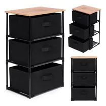 Comprar Comoda Cajonera Jazak \u002F 3 Cajones \u002F Organizador \u002F Chifonier \u002F Estructura Acero \u002F Tapa Madera Mdf \u002F Fácil De Armar \u002F Mueble Guardado \u002F Diseño Industrial \u002F Dormitorio \u002F Baño \u002F Moderno \u002F Minimalista