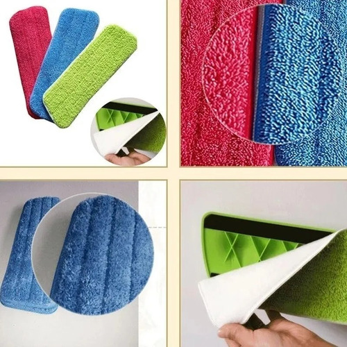 Imagen 8 de 10 de Pack De 3 Repuesto Mopa Trapero Spray Microfibra Lavable X3