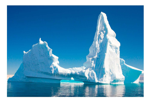 Vinilo 20x30cm Iceberg Mar Azul Cielo De Dia Hielo