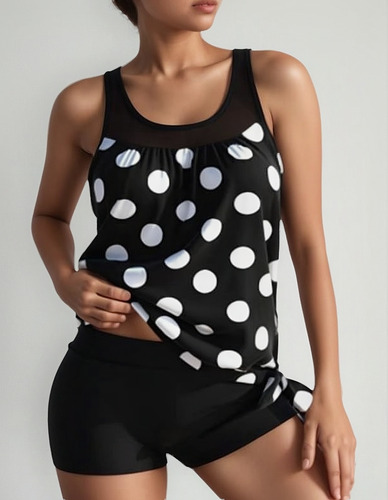 Traje De Baño Retro Tankini De Dos Piezas Para Mujer, Traje
