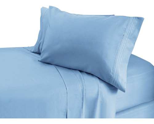 Juego De Sábanas Dormireal Microfibra Azul Plumbago Mat