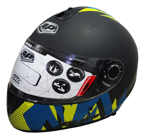 Casco Moto Deportivo Acabado Matte Doble Entrada Aire Protec