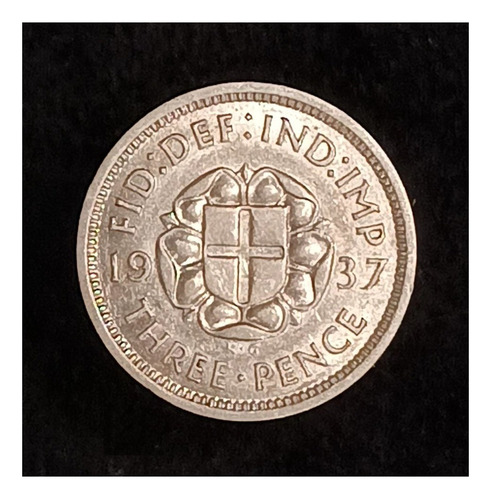 Gran Bretaña 3 Pence 1937 Excelente Plata Km 848