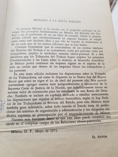 A0 Manual De Derecho Del Trabajo 8.a Ed. Euquerio Guerrero (Usado)