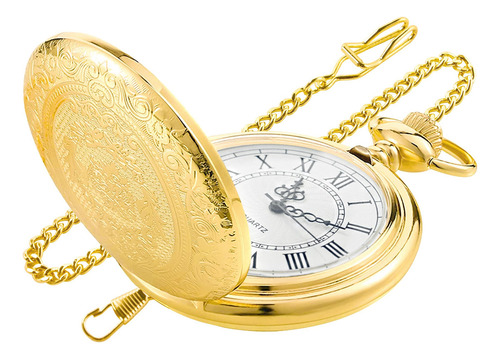 Reloj De Bolsillo Dorado Switchme Con Cadena Y Esfera Romana