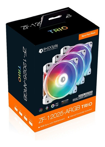 Imagen 9 de 10 de Set 3x Coolers Pwm 120mm Argb Id-cooling Zf Blancos !