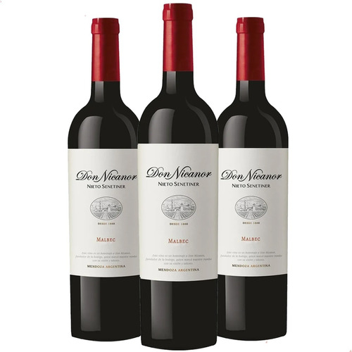 Vino Nieto Senetiner Don Nicanor Malbec Tinto - Pack X3 Unid