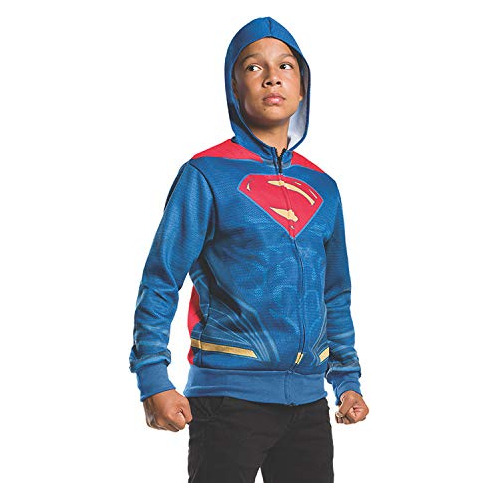 Costume Capucha Superman Del Amanecer De La Justicia Para Niños, Talla Grande 12-14, Azul, 1 Pieza