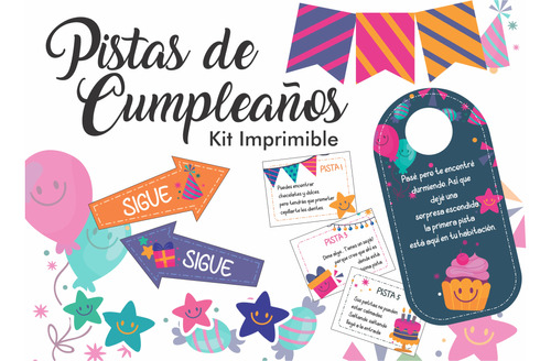 Kit Imprimible Búsqueda Del Tesoro De Cumpleaños