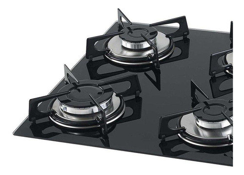 Cooktop Fischer 4 Bocas Vidro Temperado Chama Rápida Preto 1519 Bivolt