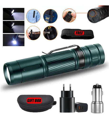 Mini Linterna Led, Linterna De Emergencia Con Carga Usb, 3 M