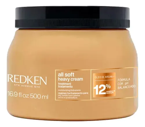 Máscara de Hidratação Profunda para Cabelos Secos e Opacos All Soft Redken 500ml