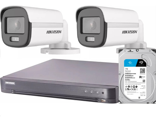 Kit Seguridad Hikvision Full Hd 1080p 4ch+2 Colorvu 2mp+1tb