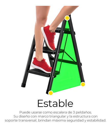 Repisa Escalera Decorativa Mueble Plegable Antideslizante Color Negro