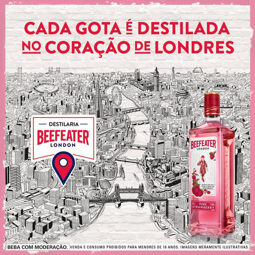 Imagem 6 de 7 de Gin London Dry Pink Morango 750ml Beefeater