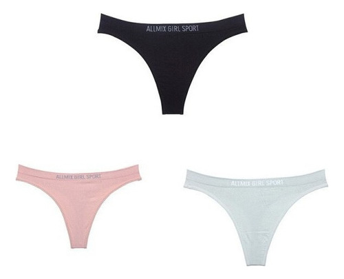 3 Unids/lote Sexy Mujer Letra Tanga Ropa Interior Sin Costur