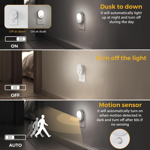 L Lohas Led Luz Nocturna Con Sensor De Movimiento, Paquete D