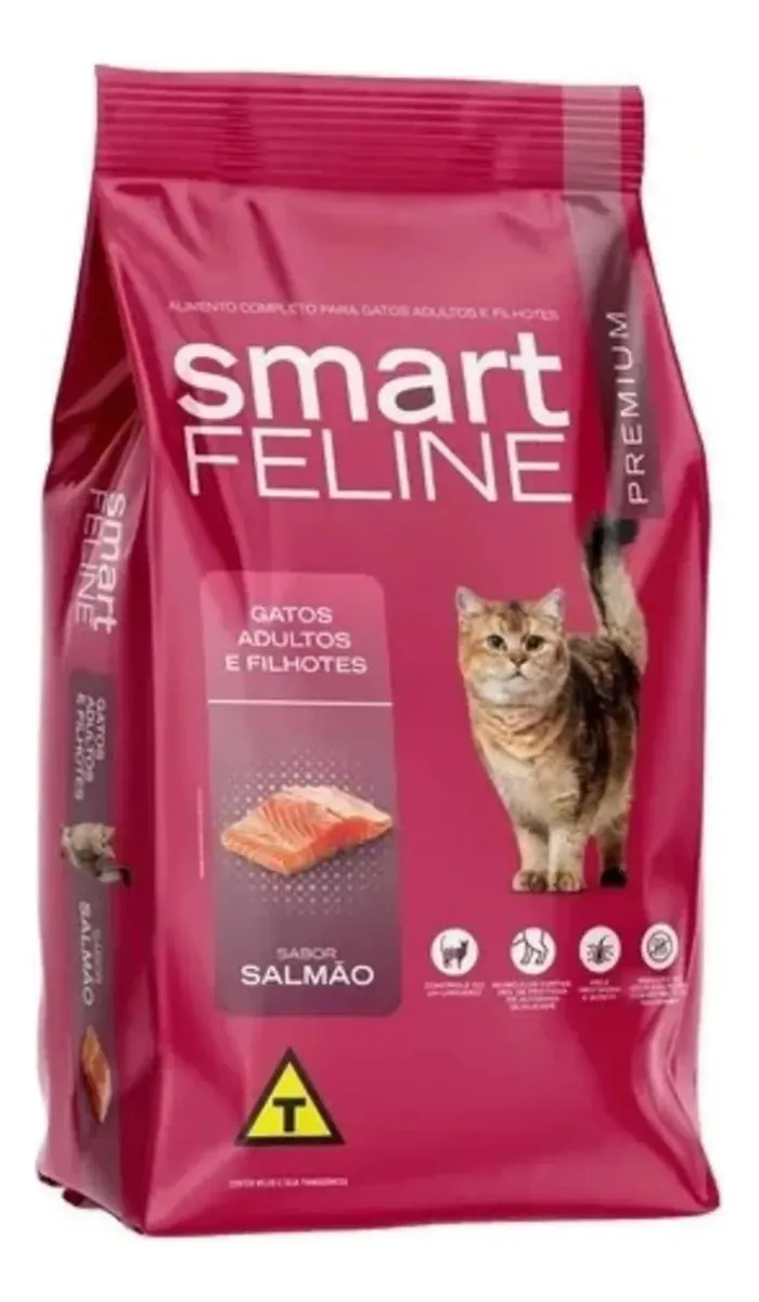 Ração Gatos Adultos Filhotes Smart Feline Salmão 10,1kg