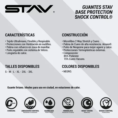 Guantes Stav Base Protecciones Shock Control Moto Delta