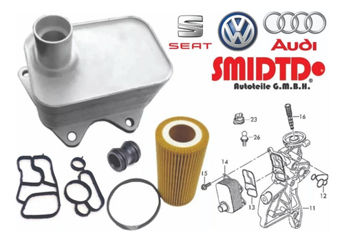1 Radiador Aceite C/ligas 1 Filtro Vw T5 Transporter 12-15