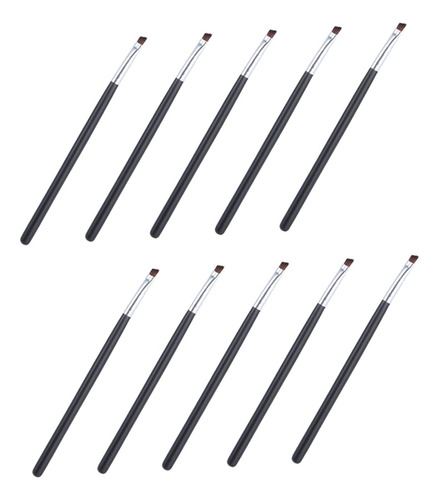 Juego De 10 Pinceles Angulares Para Cejas Y Ojos