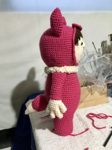 Amigurumi Muñeca Niña Vestida De Zorro Tejida A Mano