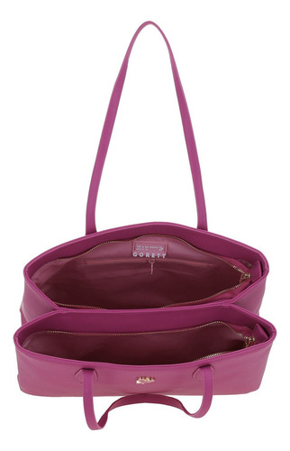 Bolsa Tote Gorett Isadora Gs25048-f Color Fucsia Correa De Hombro Fucsia Diseño De La Tela Lisa