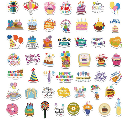 Konsait Pegatizas De Feliz Cumpleaños Para Niños, Calcomanía