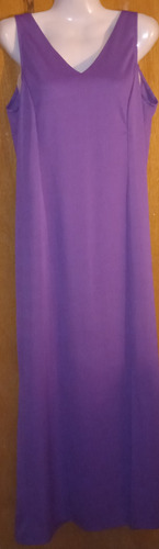 Vestido Fiesta Dama Talle L Jersey Licrado Violeta Nuevo 