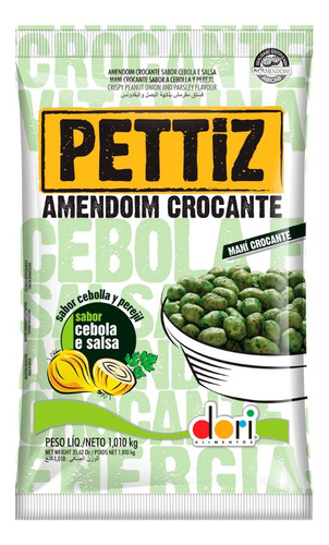 Amendoim Crocante Pettiz Sabor Cebola E Salsa 1,010kg