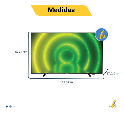 Imagen 2 de 5 de Smart Tv Philips 7000 Series 50pud7406/77 Led 4k 50 Lh