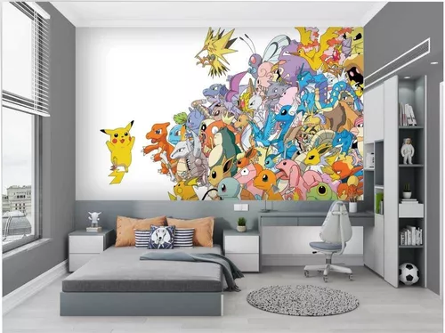 Papel De Parede Adesivo Gamer Pokémon Evoluções Desenho M²