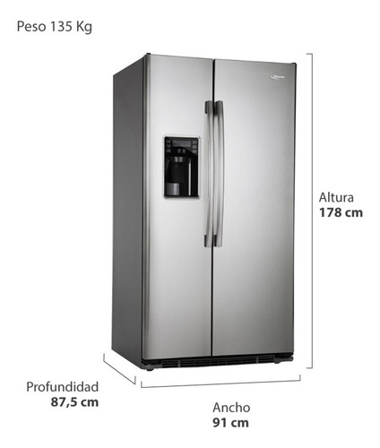 Heladera Drean Side By Side No Frost Inoxidable 719 Lts
