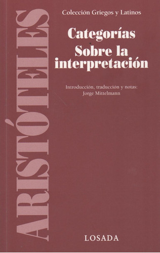 Imagen 1 de 1 de Categorias Sobre La Interpretacion - Griegos Y Latinos