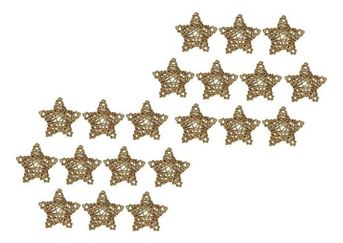 A Cb 20 Piezas Mimbre , Bolas Ratán, Adornos Estrellas,