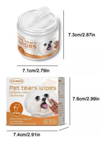 Fd Mascota Ojo Perro Gato Toallitas Húmedas Antimanchas, 60