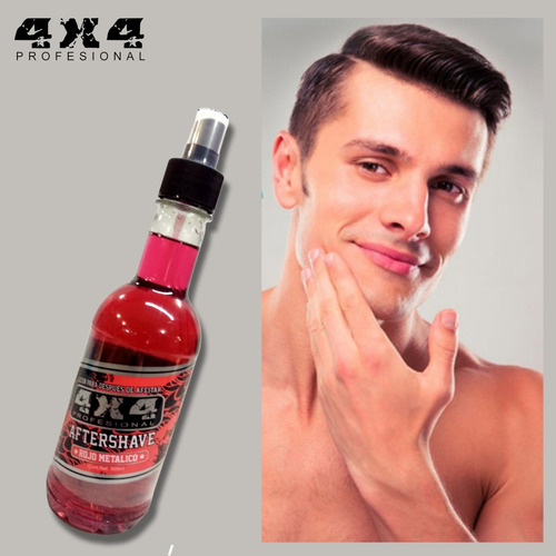 4x4 Loción Después De Afeitar Rojo Metálico After Shave300ml