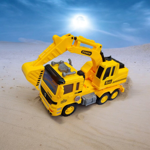 Juguete Vehículo De Construcción Camión Con Excavadora Emite Luces Y Sonido