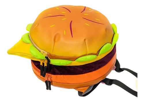 Mochila escolar de hambúrguer amarela de grande capacidade personalizada