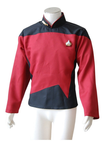 Star Trek Tng Traje De Cosplay Para Hombre Blusa Roja 