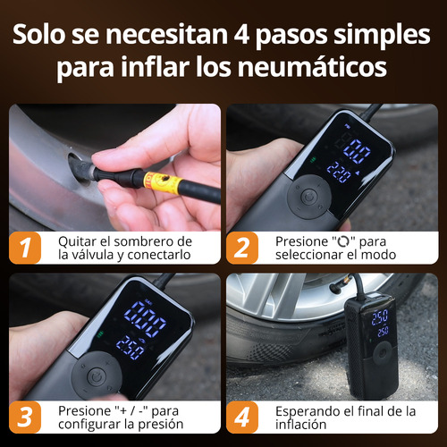 Compressor Portátil Para Pneu 30l Min Com Luz Led