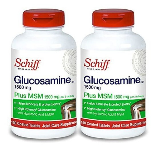 Schiff Glucosamina 1500 Mg Plus Msm Y Cido Hialurnico, 150 C