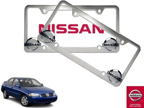 Par Porta Placas Nissan Sentra 1.8 2001 A 2006 Original