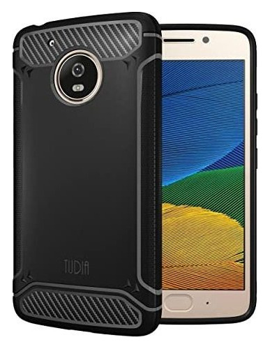 Carcasa Motorola Moto G5 Tudia Color Negro Ligera Bumper Tpu