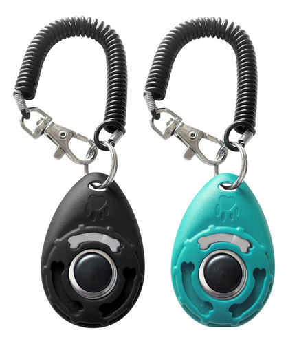 Clickers Con Correa De Muñeca Para Adiestramiento 2 Piezas Azul Y Negro