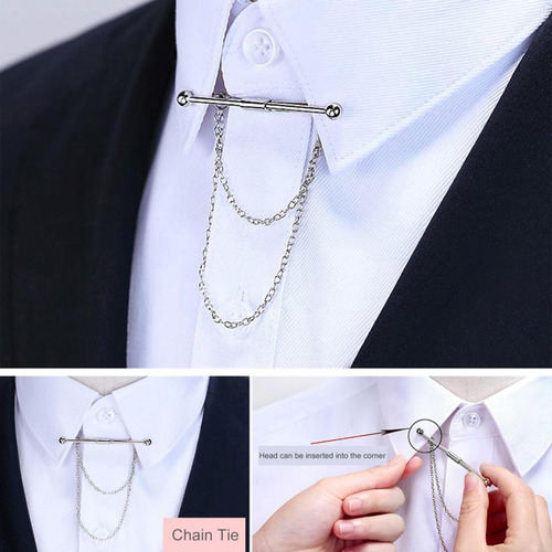 Pin De Barra De Cuello De Camisa Para Hombre Con Clip De